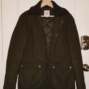 UNIQLO JW ANDERSON MEN DARK GREEN WOOL-BLEND QUILT